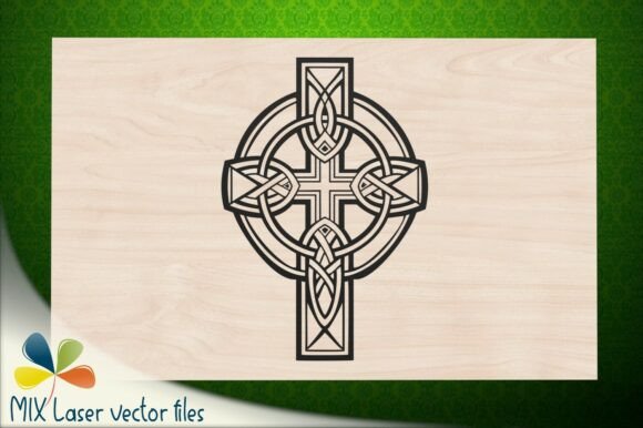 Celtic Catholic Cross Engraving Art: A Mystical Graphic for Brand Storytelling