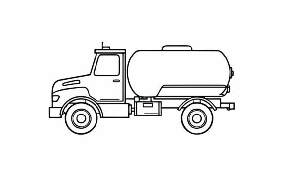 Cement Truck for Coloring Page: A Versatile Graphic Design Asset