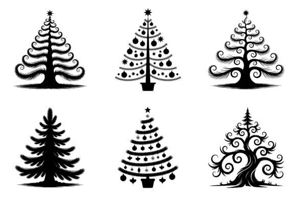 Christmas Tree Silhouette Vector Bundle: A Freebie Graphic for Seasonal Sellers