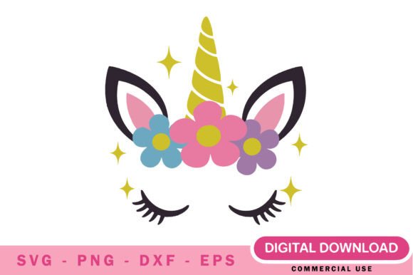 Cute Magical Unicorn Clipart for Kids – A Versatile Graphics Freebie