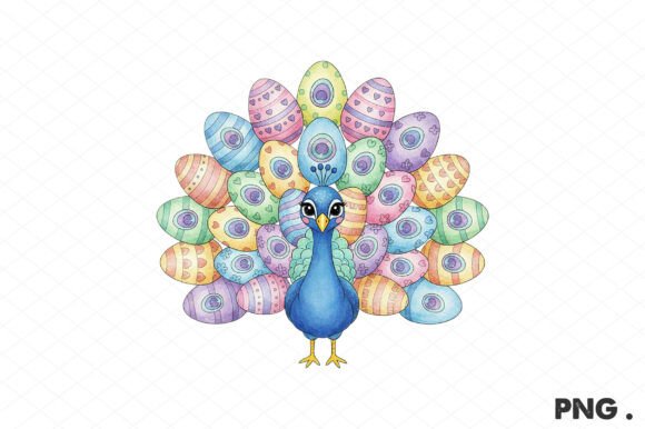 Easter Egg Peacock PNG: A Vibrant Graphic Design Asset for Creative Freebies