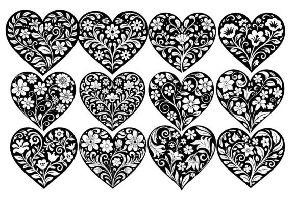 Elegant Botanical Heart Laser Cut Vector for Crafts & Graphics