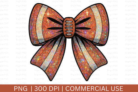 Fall Football Coquette Bow PNG for Crafts and Graphics