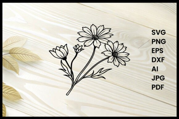 Flowers Silhouette Vector Illustration Review for Real Embroidery Projects