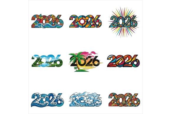 Free Colourful 2026 New Year Graphics for Crafts & Content Creators