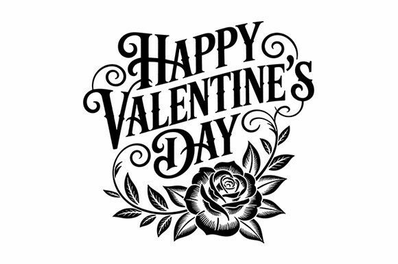 Happy Valentine's Day Rose SVG: A Graphic Design Asset for Crafts and Graphics