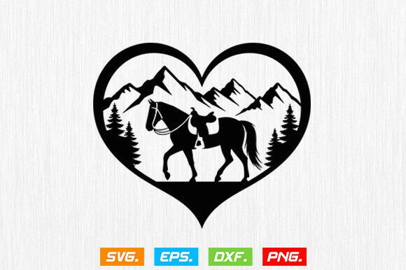 Horse and Heart SVG Designs for Crafts and Graphics