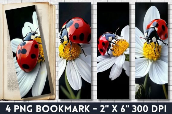 Ladybug Bookmark PNG Sublimation: A Vibrant Graphic Design Asset for Branding and Freebies