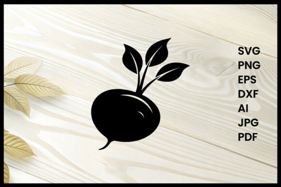 Radish Silhouette Illustration: A Versatile Graphics Asset for Crafts and Creative Projects