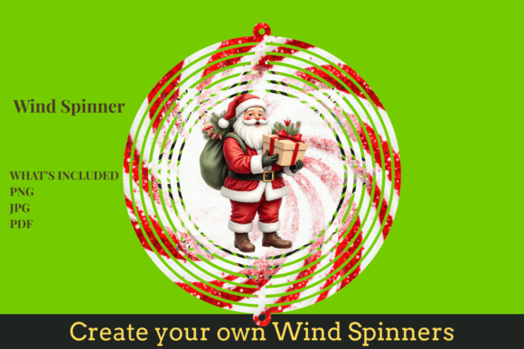 Santa Christmas Wind Spinner: A Sparkling Graphic Design Asset for Crafts & Branding