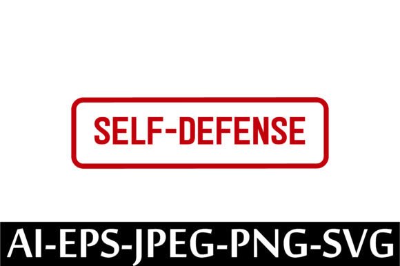 SELF-DEFENSE Rubber Stamp Design Vector