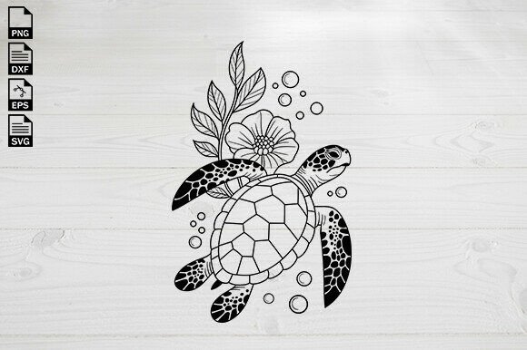 Turtle SVG, Flower Turtle Svg: Graphics & Crafts Fusion